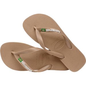 Havaianas Brasil Logo Heren Slippers en Sandalen - Goud  - Leer - Foot Locker