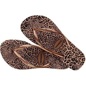 Havaianas Meisjes Slim Animals Teenslippers, Zandgrijs goud, 23/24 EU