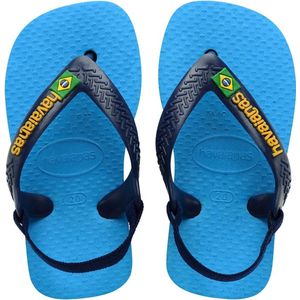 Havaianas Baby Brasil Logo II teenslippers, uniseks, baby, turquoise, marineblauw, 21 EU, turquoise/marineblauw