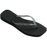 Slipper Havaianas Women Square Logo Metallic Black