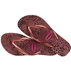 Havaianas Slim Animals Teenslippers voor dames, Crocus Rose Gouden Blos, 34 EU