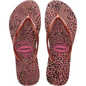 Havaianas Slim Animals Dames Slippers - Roze/Goud - Maat 35/36