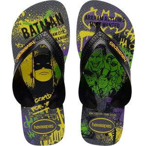 Havaianas Max Herois Teenslippers voor kinderen, uniseks, Staal Grijs Zwart, 10/11 UK Child