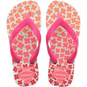 Havaianas Kinderen Flores Tongues - Wit/Roze