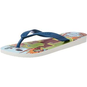 Havaianas Kids Minecraft White Blue Comfy Teenslippers voor heren, wit blauw Comfy, 45/47 EU, Wit Blauw Comfortabel