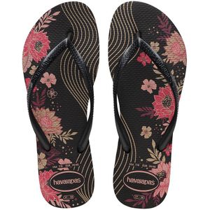 Havaianas Slim biologische teenslippers voor dames, Zwart 23, 4.5/5 UK