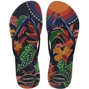 Teenslippers Slim Tropical HAVAIANAS. Plastic materiaal. Maten 37/38. Blauw kleur