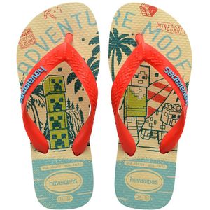 Teenslippers Kids Minecraft HAVAIANAS. Rubber materiaal. Maten 31/32. Beige kleur