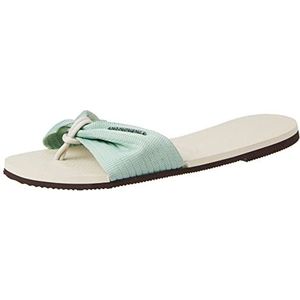 Havaianas You Saint Tropez Basic, platte sandalen voor dames, beige/mineraalgroen