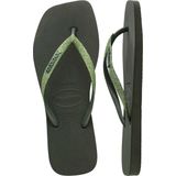 Havaianas Slipper Square Glitter Olive Green voor Dames