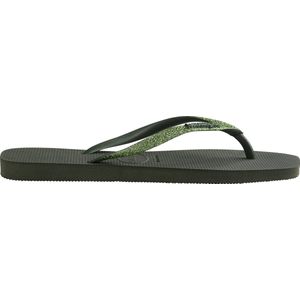 Havaianas Slipper Square Glitter Olive Green voor Dames