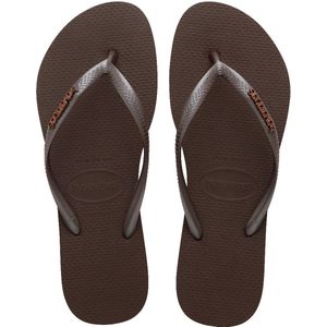 Havaianas - Slim Logo Metallic - Teenslippers - Bruin - Dames