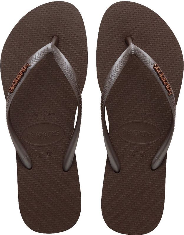 Havaianas - Slim Logo Metallic - Teenslippers - Bruin - Dames