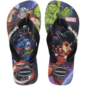 Havaianas - Kids Top Marvel II - Teenslippers - Zwart - PVC - Comfortabel
