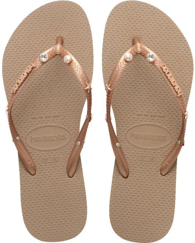 Havaianas - Teenslipper - Zwart - Rubber - Sierstenen op Bandjes