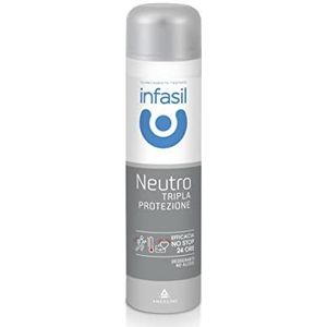 Infasil Neutrale deodorantspray, drievoudige bescherming, tegen zweet en slechte geuren, effectief tot 24 uur, deodorant zonder alcohol, met molecuul 2C, 150 ml