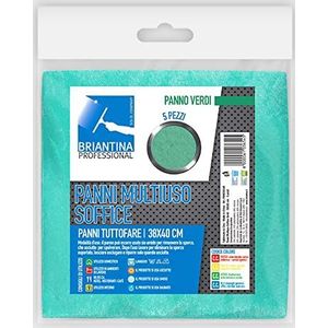 La Briantina PAN03654A multifunctionele doek, 38 x 40 cm, groen, 5 stuks