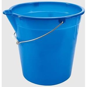 La Briantina Kunststof emmer met uitloop, handvat van verzinkt ijzer, blauw, inhoud 10 liter