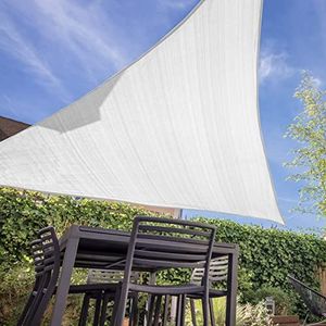 La Briantina Driehoekige zeiltent voor tuin en terrassen, 5 x 5 x 5 m, kleur wit