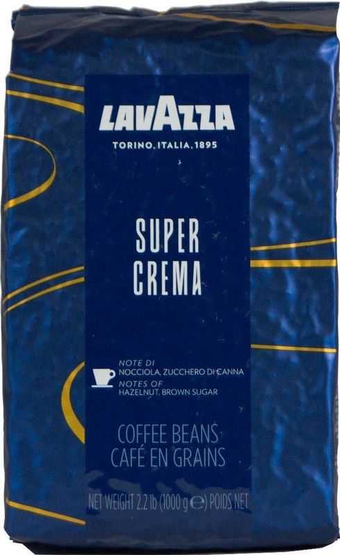 LAVAZZA Espresso SUPER CREMA Aromatic 8x 1000g (8000g) - Geroosterde Koffiebonen
