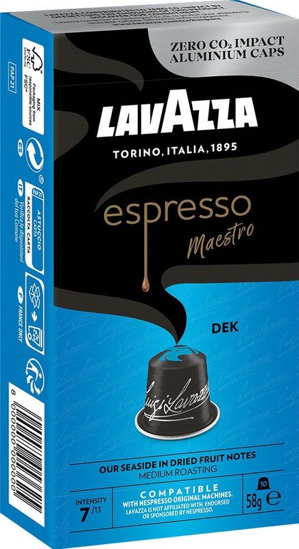 Lavazza Nespresso Compatible Capsules Espresso Decaff (1 pak x 10 stuks)