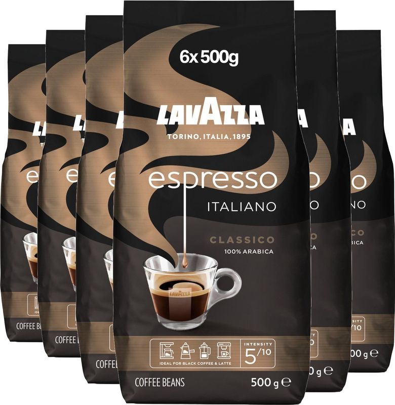 Lavazza - Espresso Italiano Classico - Koffiebonen - 100% Arabica - 6 x 500 gram