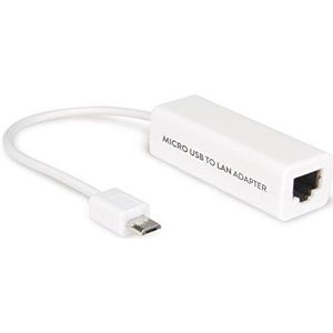 Hamlet Micro USB OTG naar LAN adapterkabel converteert naar RJ-45 Fast Ethernet 10/100 Mbps poort voor Ta (USB), Netwerkadapter, Wit