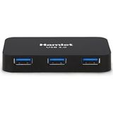 Hamlet - 4-poorts USB 3.0 Hub - Zwart - Materiaal: Kunststof