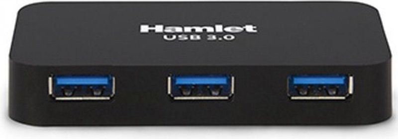 Hamlet - 4-poorts USB 3.0 Hub - Zwart - Materiaal: Kunststof