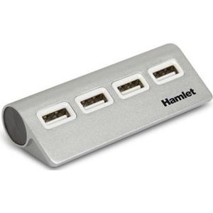Hamlet XHUB4020AL interface hub USB 2.0 480 Mbit/s Aluminium