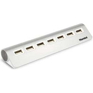 Hamlet - 7-poorts USB 2.0 Hub - Zilver - Aluminium - 480Mbps