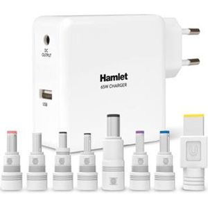 Hamlet XPWNB65U Stroomadapter & omvormer voor binnen, 65 W, wit, voedingsadapter & omvormer (binnen, 100-240 V, 50/60 Hz, 65 W, 20 V, 3,5 A)