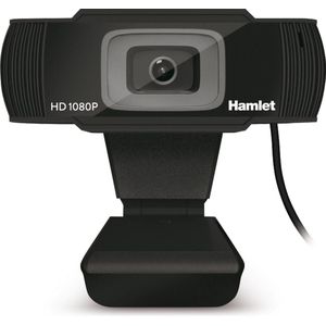 Hamlet HWCAM1080 webcam 2 MP 1920 x 1080 Pixel USB 2.0 Zwart (2 Mpx), Webcam, Zwart