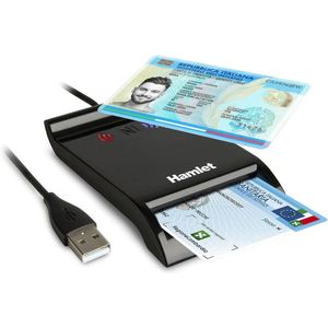 Hamlet HUSCR-NFC smart card reader Binnen USB USB 2.0 Zwart