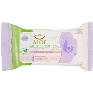EQUILIBRA Intieme Delicate Aloë Vera Reinigingsdoeken, 12 Stuk