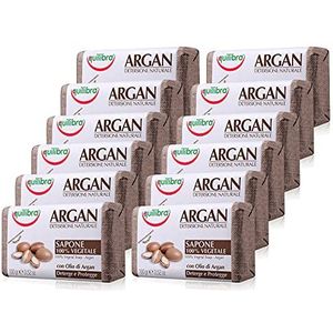 Equilibra Argan 100% plantaardige zeep, 100 g, 12 stuks