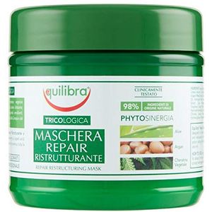 Equilibra Herstructurerend haarmasker, voedt droog en gestript haar, op basis van kokosolie, tarwe-eiwit, aloë vera, arganolie, plantaardige keratine, 250 ml