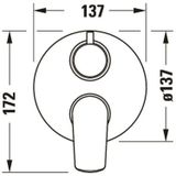 Duravit No.1 eengreepsmengkraan voor badkuip, chroom