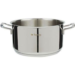 Tognana Vanitosa steelpan 24 cm met 2 handgrepen, roestvrij staal, zilver