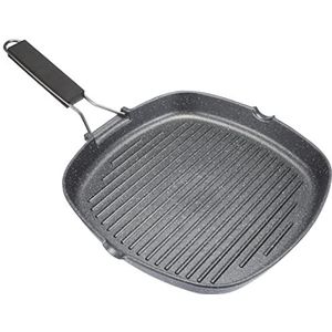 Tognana WI758BCAMNF grillpan met klapgreep Mythos, aluminium, grijs, 1