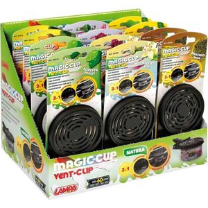 Magic Cup Natura Geurblikjes 12 stuks mix met ventilatierooster clip  (zelfde als california scents alleen geur anders )