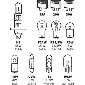 TCP - H1 Halogen Set - 11-Delig - 12 Volt - Combi Set