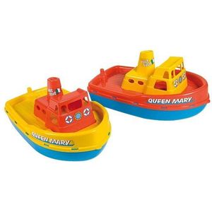 Speelgoed stoomboot rood/blauw 39 cm / strandspeelgoed voor kinderen