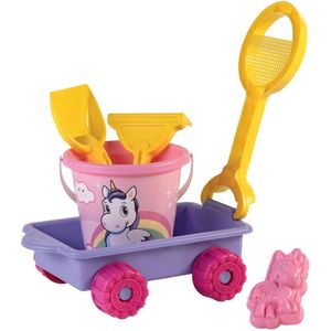 Simba - Zandwagen Unicorn - Zandspeelgoed - Roze - 6 Delen