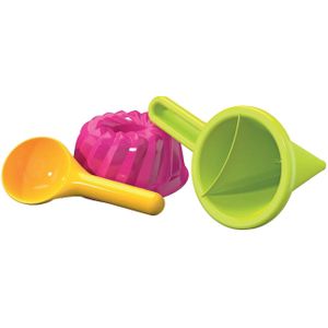Zandtrechter met Cake Zandvorm en Schep, 3dlg.