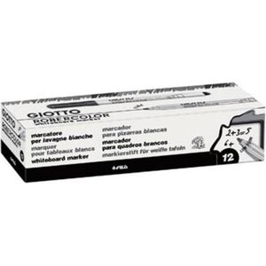 Giotto Robercolor whiteboardmarker fijn, ronde punt, zwart 12 stuks