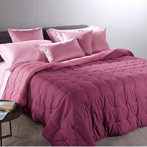 Caleffi 55156 Microvezel-elektrische deken voor Frans bed, bordeaux