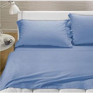 Caleffi Beddengoedset, eenkleurig, flanel, lichtblauw, eenpersoonsbed