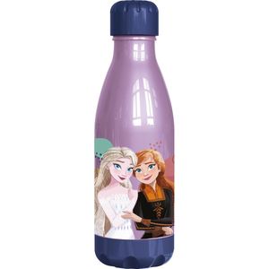 Disney Frozen Elsa en Anna drinkfles voor meisjes, kunststof, blauw, 560 ml, met schroefdop