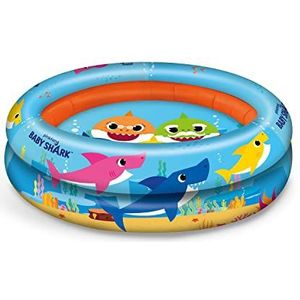 Mondo Opblaasbaar zwembad met 2 ringen, uniseks, voor kinderen, lichtblauw, oranje, diameter 100 cm